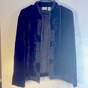 COPY - Black Velvet Beaded Embroidery Jacket 2/L